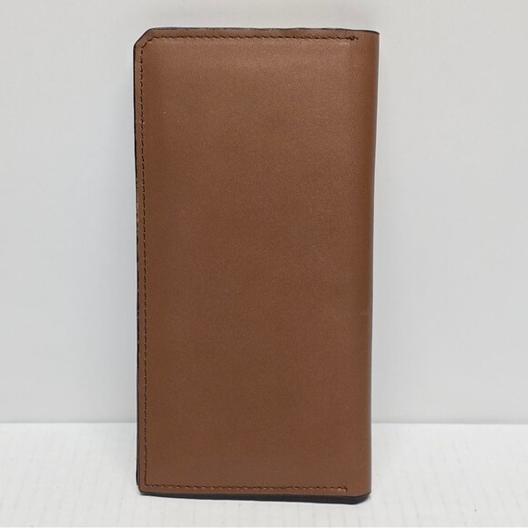 NEW Calvin Klein Tan Genuine Leather Breast Pocket Wallet CheckBook Card Holder - Picture 3 of 9